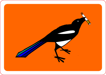 Magpie with a Dart Sticker
