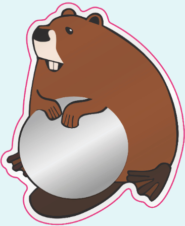 Beaver with a Talus Ball Sticker